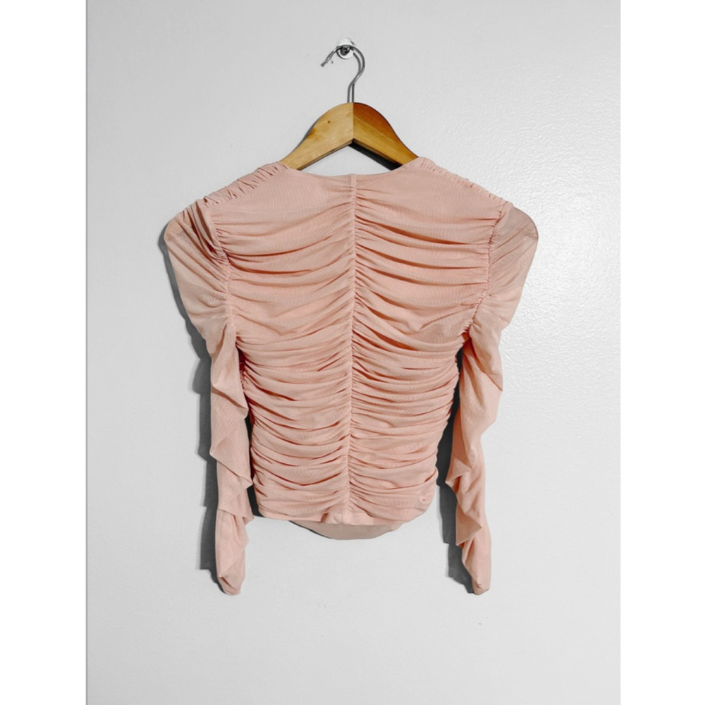 Express Body Contour Mesh Ruched Top - Picture 7 of 7